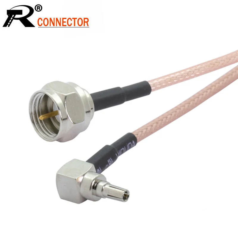 Коаксиальный RF кабель со штекером F папа на нужный угол 15 см/50 см/100 см/200 см/300 см/500