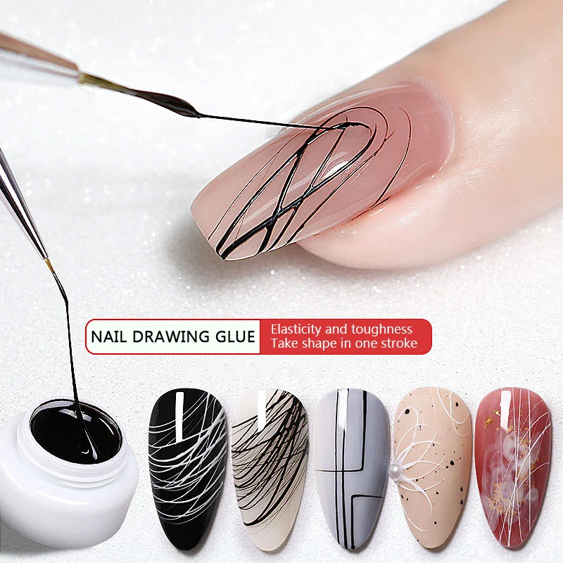 

1Pc Painting Nail UV Glue Polish Professional Quick Dry Nail Art Polish Wire Drawing Painting UV Gel Lacquer Nail Art Supplies