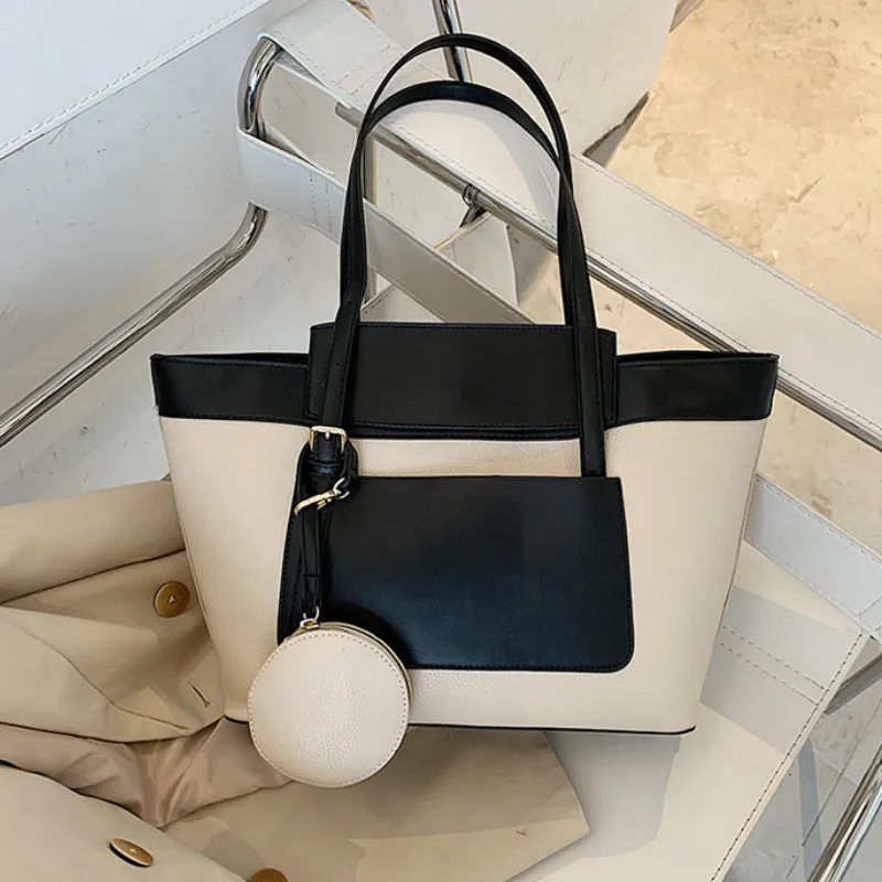 

Large capacity color matching women's Single Shoulder Bag Fashion Handbag