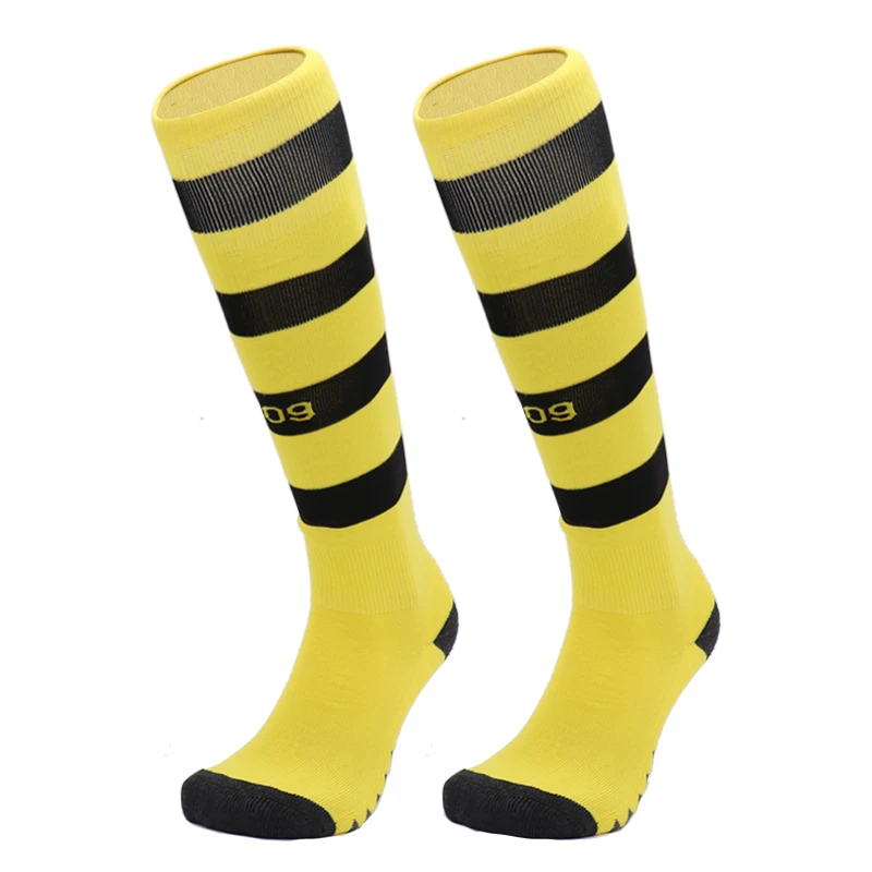 DT yellow Мужские профессиональные носки для футбола, носки для футбольного клуба, дышащие высокие эластичные носки до колена для взрослых и детей, длинные носки для мальчиков - Цвет: DT yellow