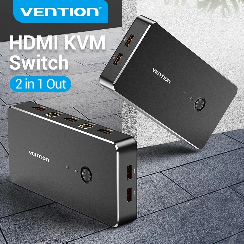 

Vention HDMI KVM Switcher 4K/30Hz USB 2.0 Switcher VGA KVM Switch for Sharing Printer Keyboard Mouse HDMI 1.4 VGA KVM Spliiter
