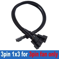 3 pin fan adapter cable sleeved braided adapter splitter for computer cpu case fan extension power cable 1 to 23 converter