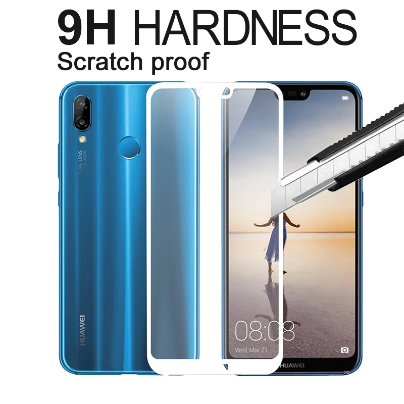 Закаленное стекло 9D для Huawei P20Lite Защита экрана P20 Pro Lite полное покрытие защитная