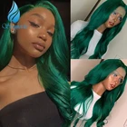 Парики Shumeida из натуральных волос, зеленые, 13 х4 цвета, перуанские, с неповрежденной кутикулой