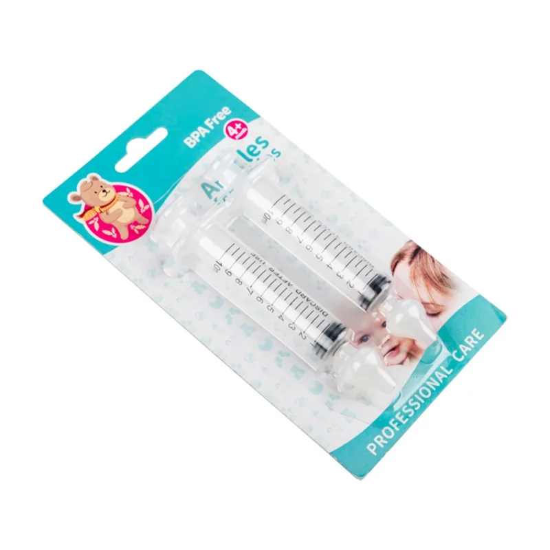 Aspirador Nasal para el cuidado del beb&eacute;, tubo de aguja, limpiador de 10ML, arandela Nasal para rinitis de beb&eacute;, 2 uds.-3