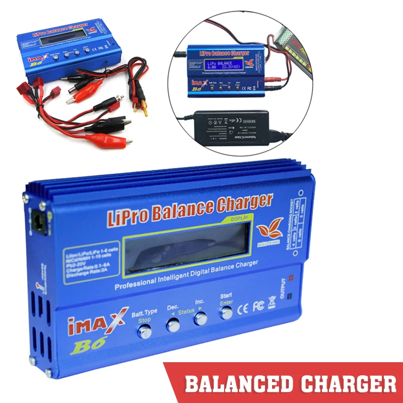 

iMAX B6 LCD Lipo NiMH Battery Smart Balance Charger 80 W Intelligent Digital Battery Model Charger with T Plug Connetor Cable
