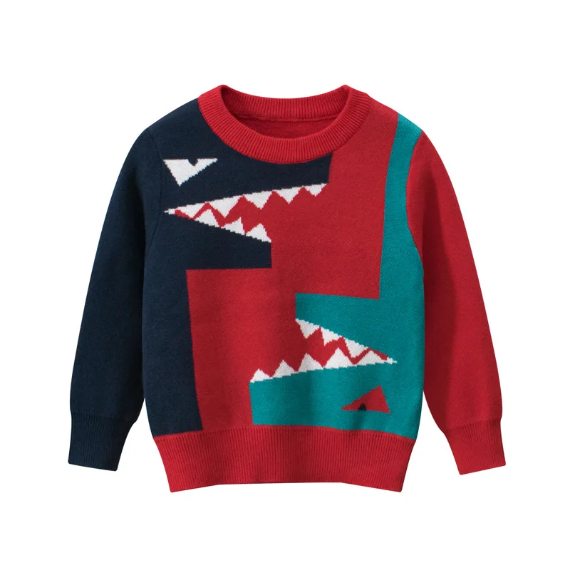

Baby Autunm Winter Sweater Children Cartoon Dinosaur Pattern Pullovers Kid Fashion Knitwear Boys Girls Casual Thickened Clothing
