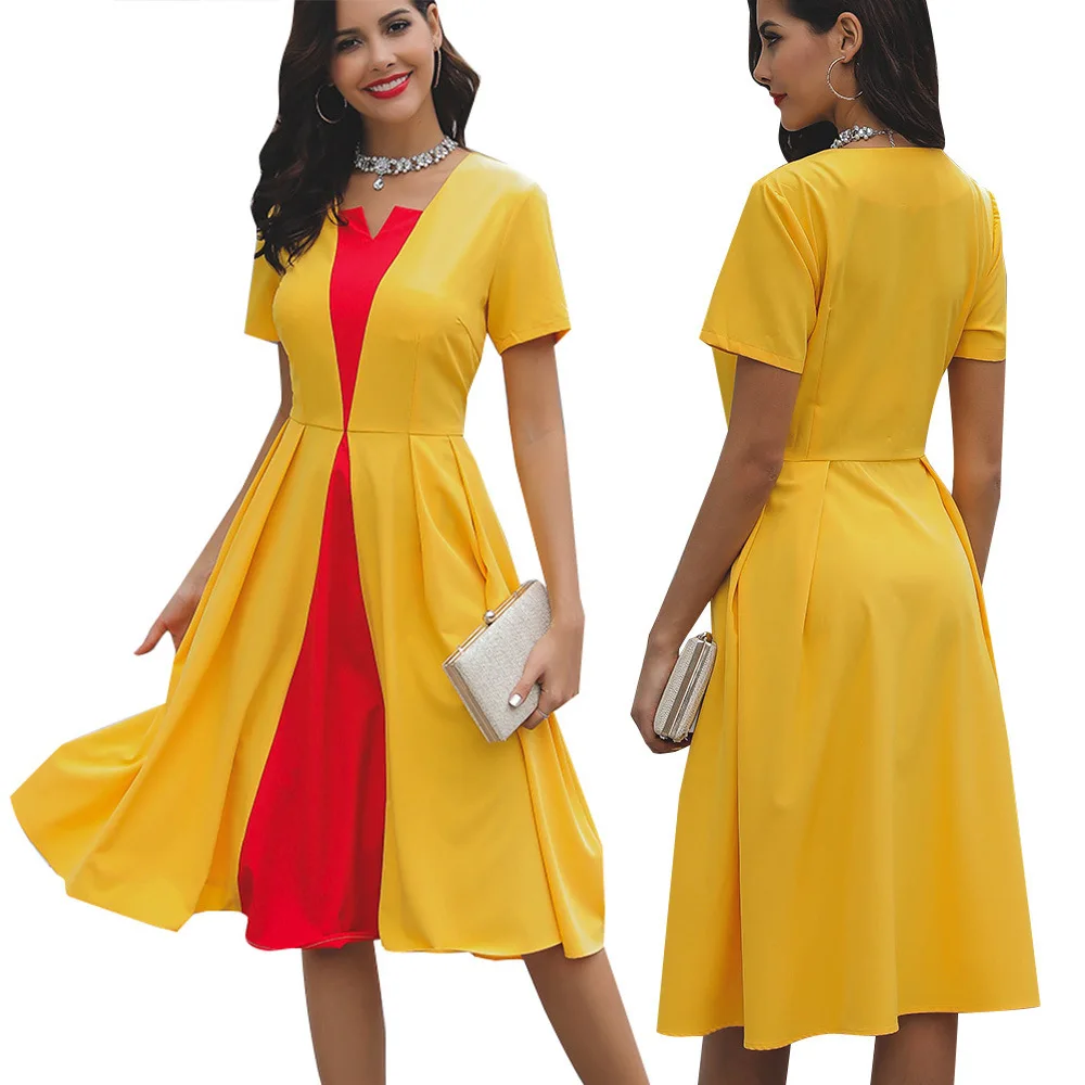 

Плиссированное вечернее платье контрастного цвета с асимметричным воротником элегантное платье принцессы Белоснежки