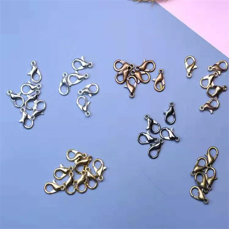 

50 Pcs/Batch 12mm Zinc Alloy Lobster Clasp Used For Necklace Bracelet Pendant Connecting Material DIY Fashion Jewelry Discoverys