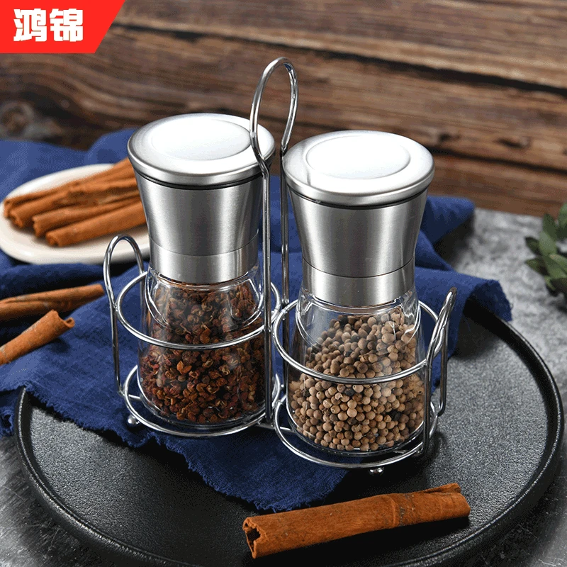 

Kitchen utensils stainless steel pepper sprayer pepper spice organizer , pepper grinder, glass grinder, canister