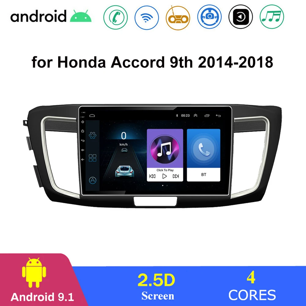 Автомагнитола 2DIN 2 + 32 ГБ Android 9 1 GPS навигация Wi Fi для Honda Accord 2013 2018|Мониторы авто| |