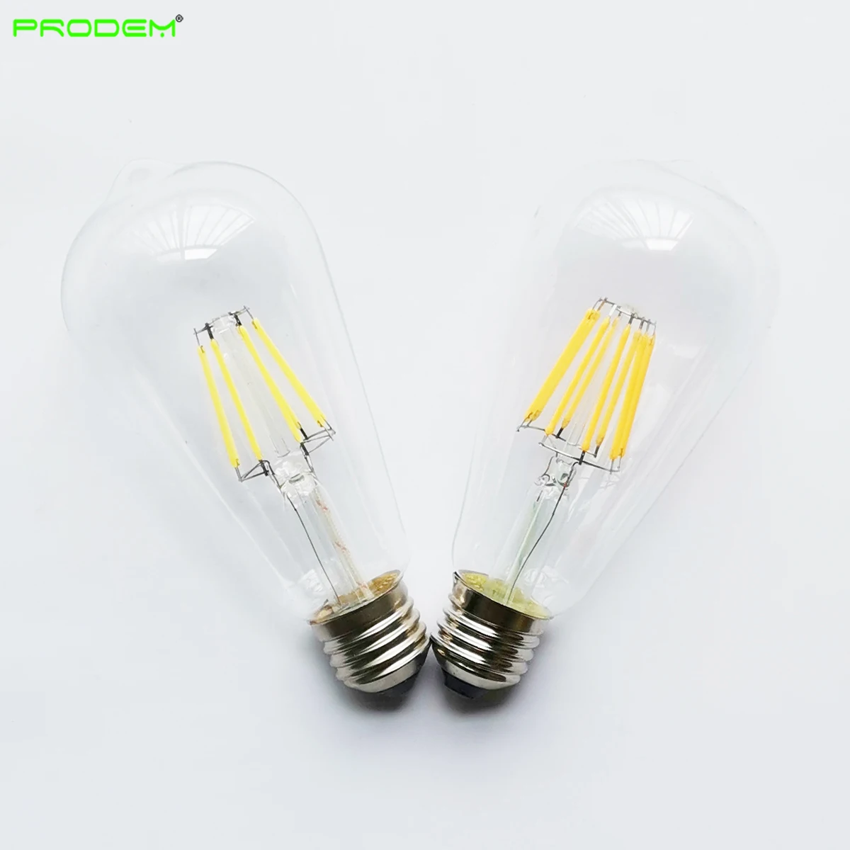 50PACK 120V 220V 230V 6W LED vintage lamps filament bulbs ST64 clear glass filamento bombilla E27 screw warm cold white 700LM | Лампы и