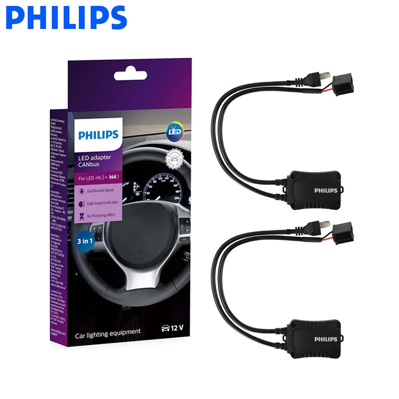 Philips светодиодный Canbus адаптер предупреждающий об отключении для H4 фар без ошибок