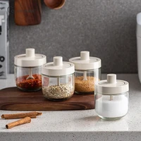 home seasoning salt sugar oil pot kitchen glass jar flavoring rack box for kitchen gadget cans device organizer sets