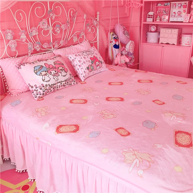 Одеяло IVYYE В Стиле Аниме Сакура плюшевое бархатное теплое украшение мягкая