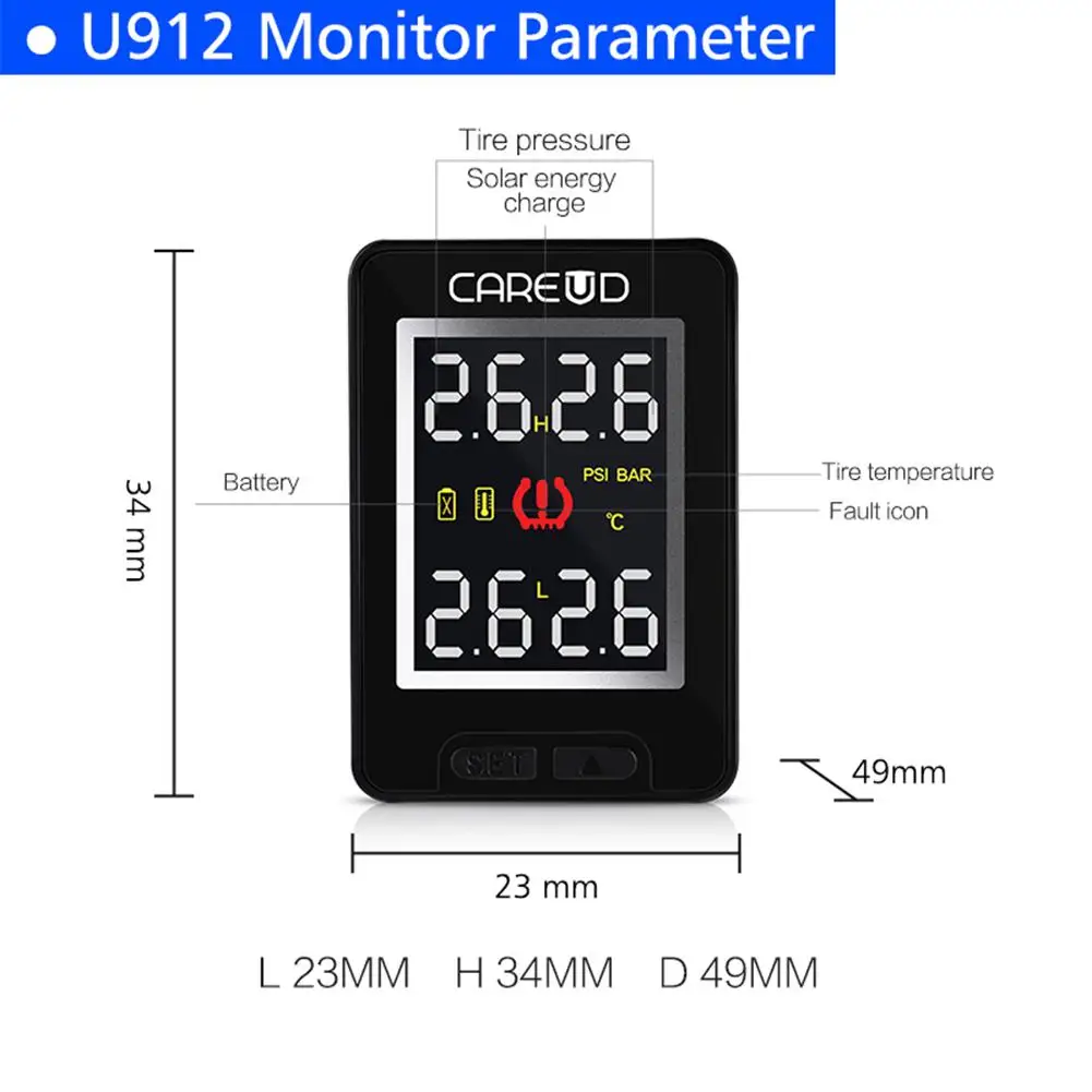 U912-TJ для автомобиля Honda Беспроводная система мониторинга давления в шинах TPMS