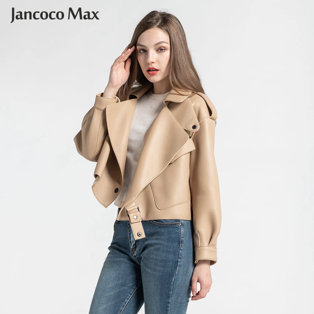 Chaqueta de piel de oveja genuina para mujer, abrigo de piel de oveja genuina a la moda, de cuero auténtico para motocicleta, S7547, 2021