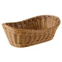 oval wicker woven basket bread basket serving basket 11 inch storage basket for food fruit cosmetic storage table top and bathr