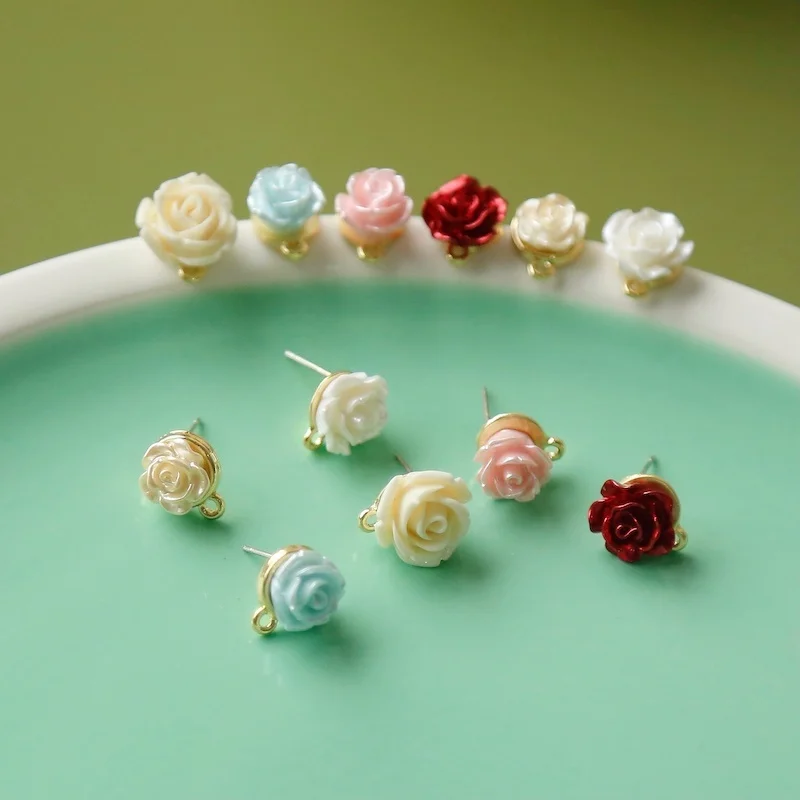 

Серьги в стиле ретро Showa, цвет розы, Искусственные серьги, серебро 925 пробы, «сделай сам», аксессуары для ювелирных изделий, материал для сере...