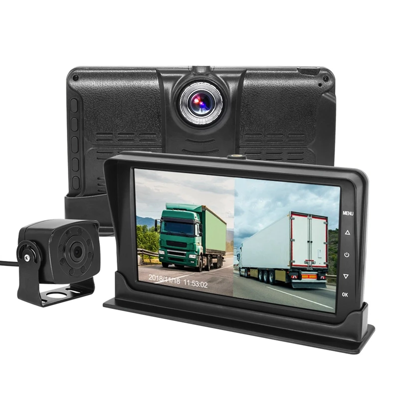 1080P HD автомобильный Грузовик автобусная камера s DVR Двойная Даш запись 7 дюймов 12 35