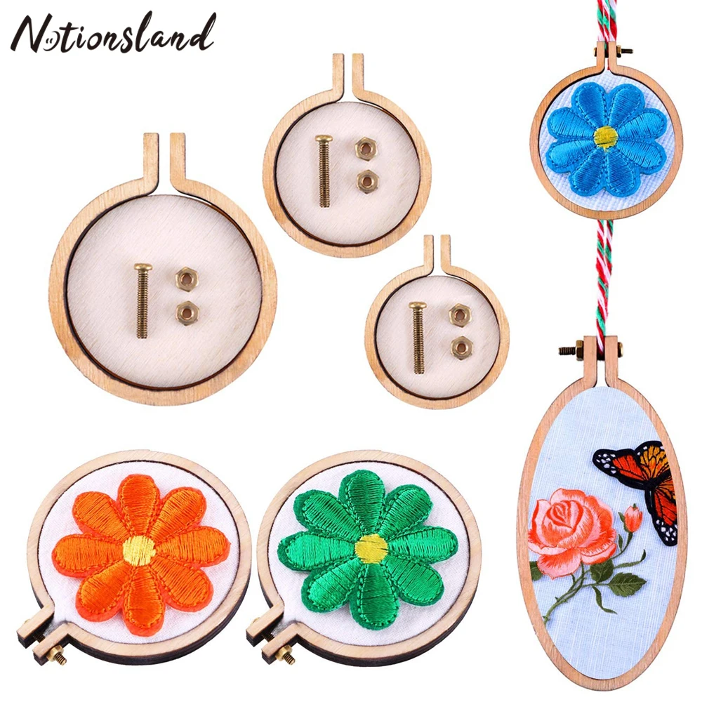 1 шт. миниатюрное кольцо для вышивки круглые овальные деревянные обручи