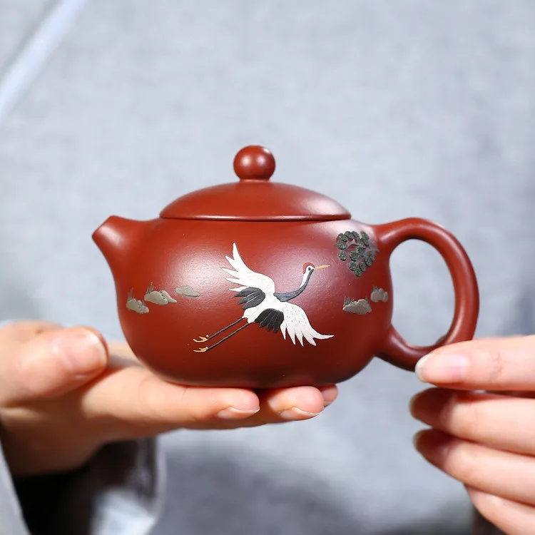 

Purple Clay Yixing Zisha Teapot Chinese Handmade Xishi Pot 200ml Kettle Teaware Authentic Tea Ceremony Kung Fu Tea Pots Set