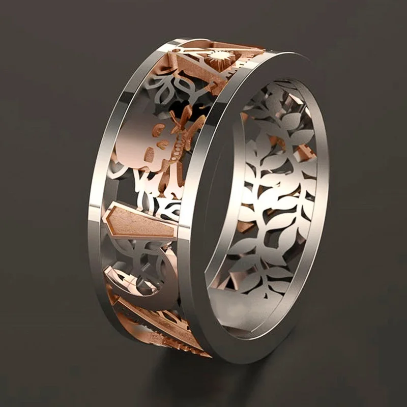 Huitan Новая мода череп Луна молоток узор женское кольцо в стиле панк Стиль &quotхип