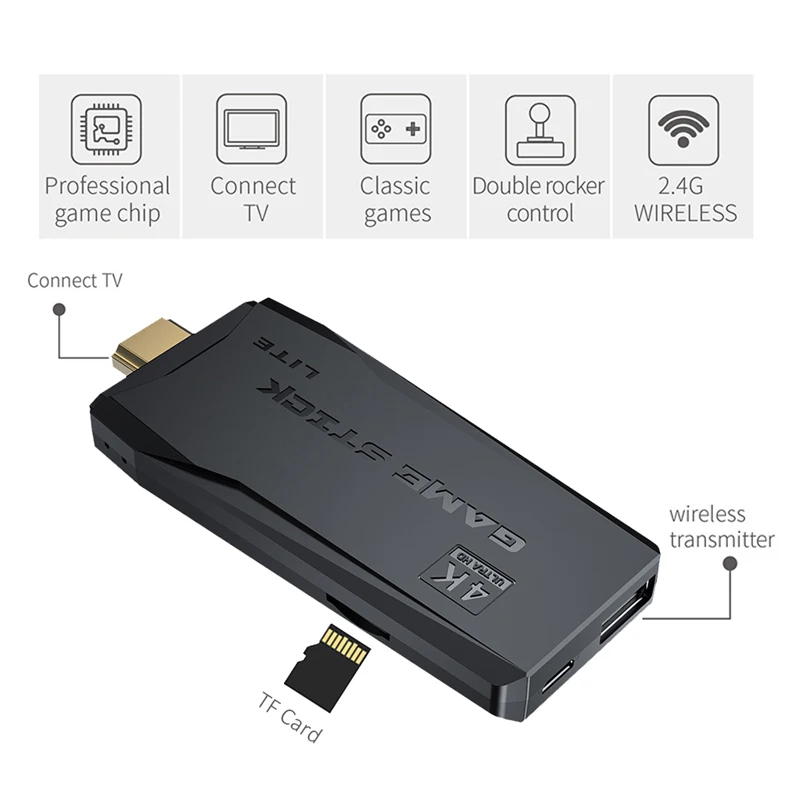 Портативная игровая консоль для PS1/SEGA/SNES/MAME Ретро ТВ приставка Lite 4K с HDMI