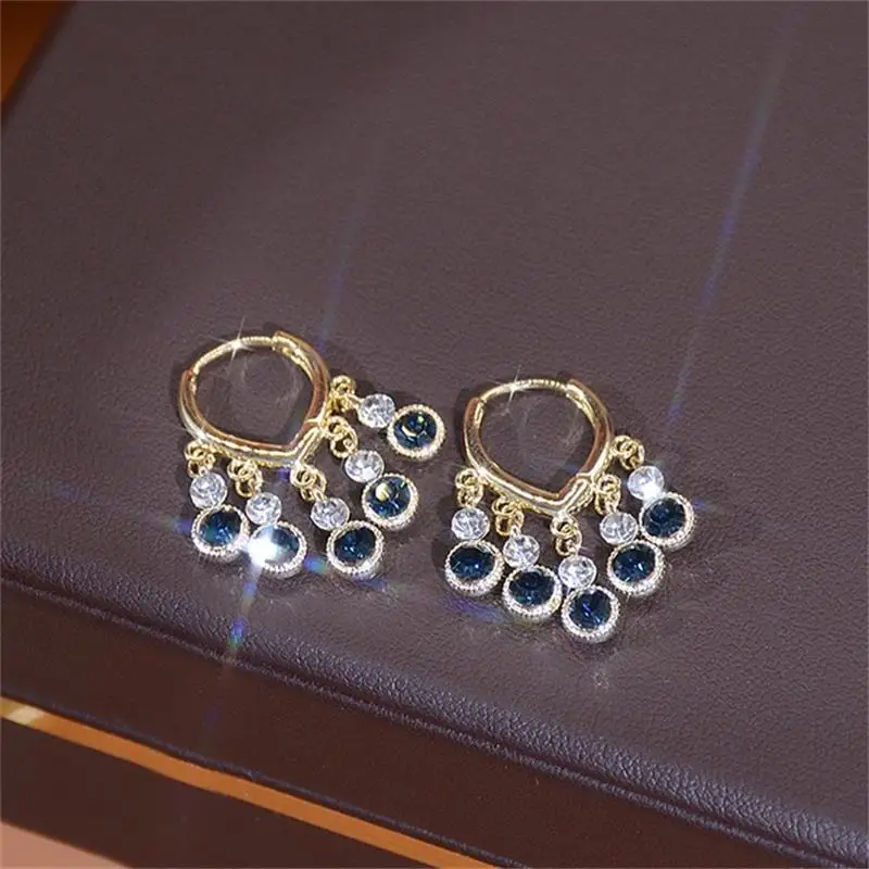 

Ins New Fashion Tassel Minimalist Shine Zircon Earrings For Women Sweet Elegant Temperament Ear Stud Romantic Exquisite Jewelry