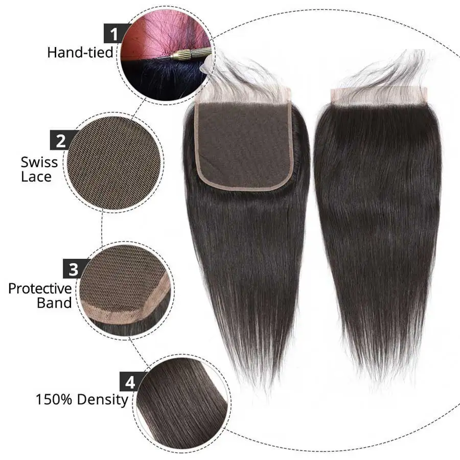 Волосы мастер 6x6 закрытие бразильские прямые волосы Кружева Закрытие Remy