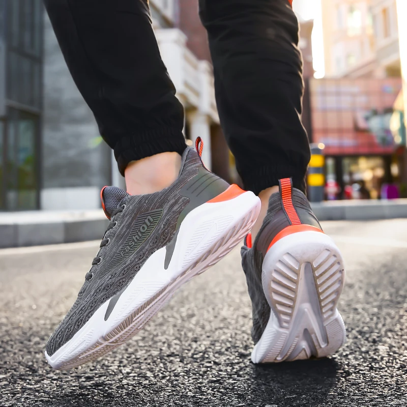 

Кроссовки мужские сетчатые, легкие дышащие, Повседневная модная летняя обувь, красные, черные