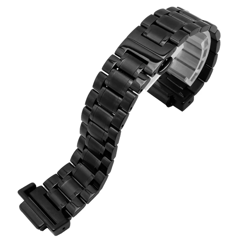

Stainless steel watchband for GA-110GB GA/GD/GLS-100 110 120 watch strap with adapter black silver solid metal wrist bracelet