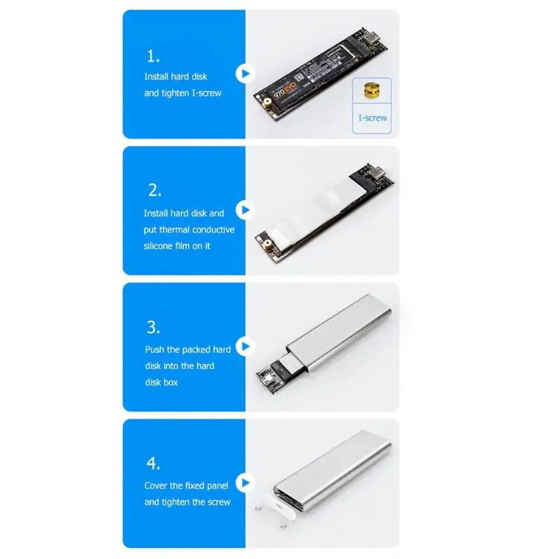 Внешний корпус M.2 NVME на USB 3 1 Gen2 SSD 10 Гбит/с алюминиевый M Key Type C чехол для мобильного
