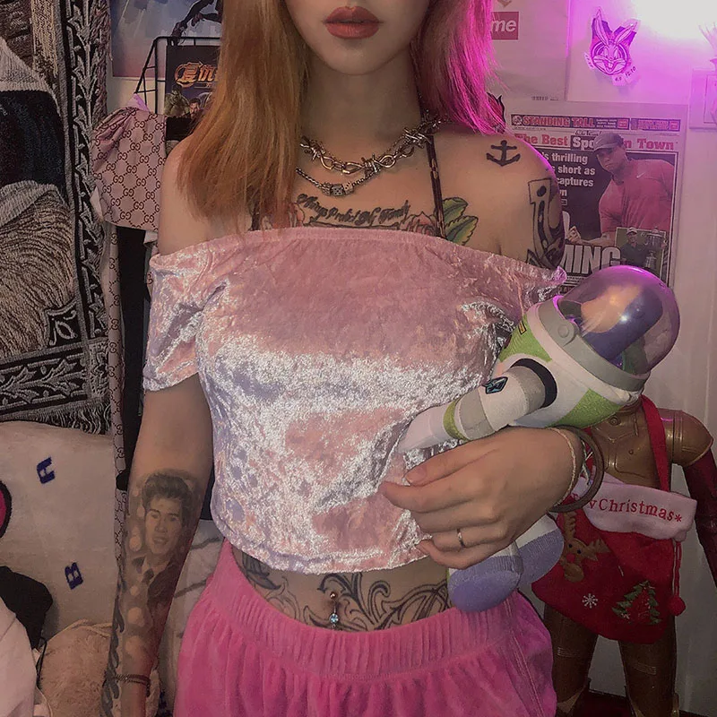 Harajuku футболка сексуальная черная Просвечивающая женский короткий топ летний