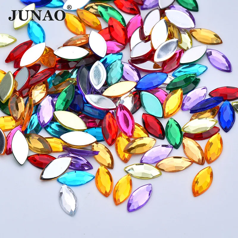JUNAO 5*10 мм 7*15 разные цвета цвет Лошадь Глаза Акрил Стразы не горячая фиксация камни