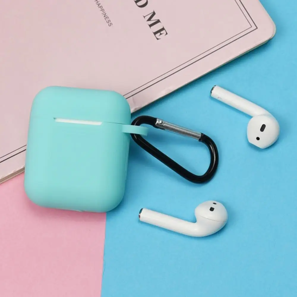Фиолетовый Полный защитный чехол для Apple Airpods Air pods, портативный силиконовый чехол с брелоком для наушников, чехол для зарядки - Цвет: Фиолетовый