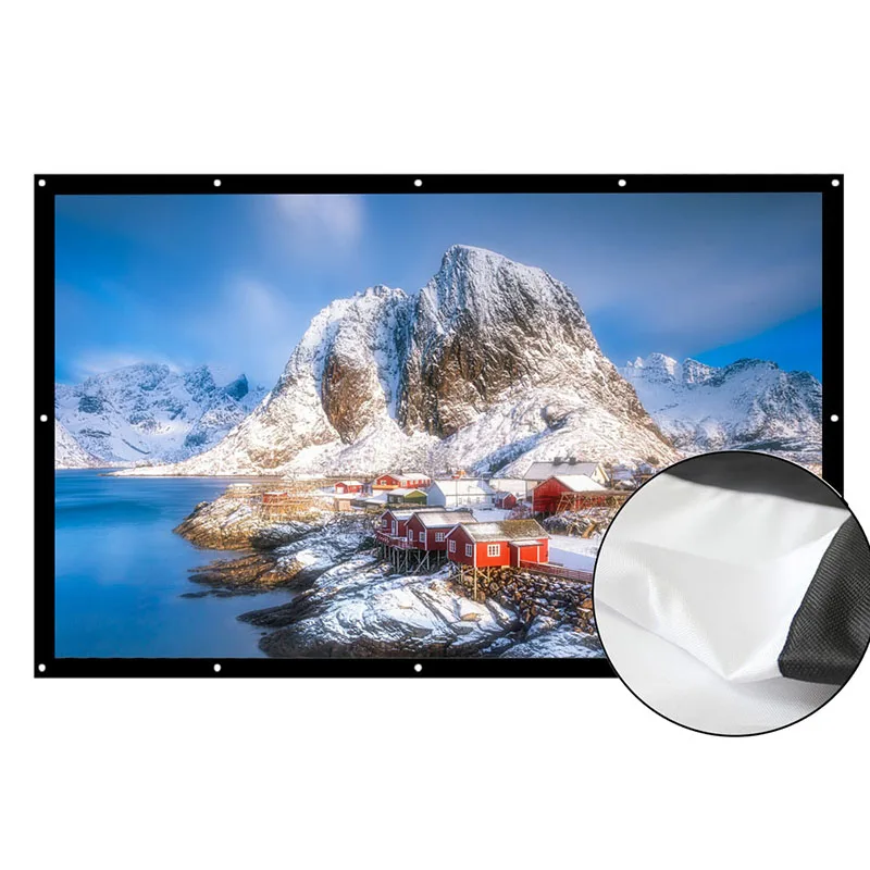 AAO 16:9 проектор экран 180 200 250 300 дюймов HD Матовый белый анти crease проекционный