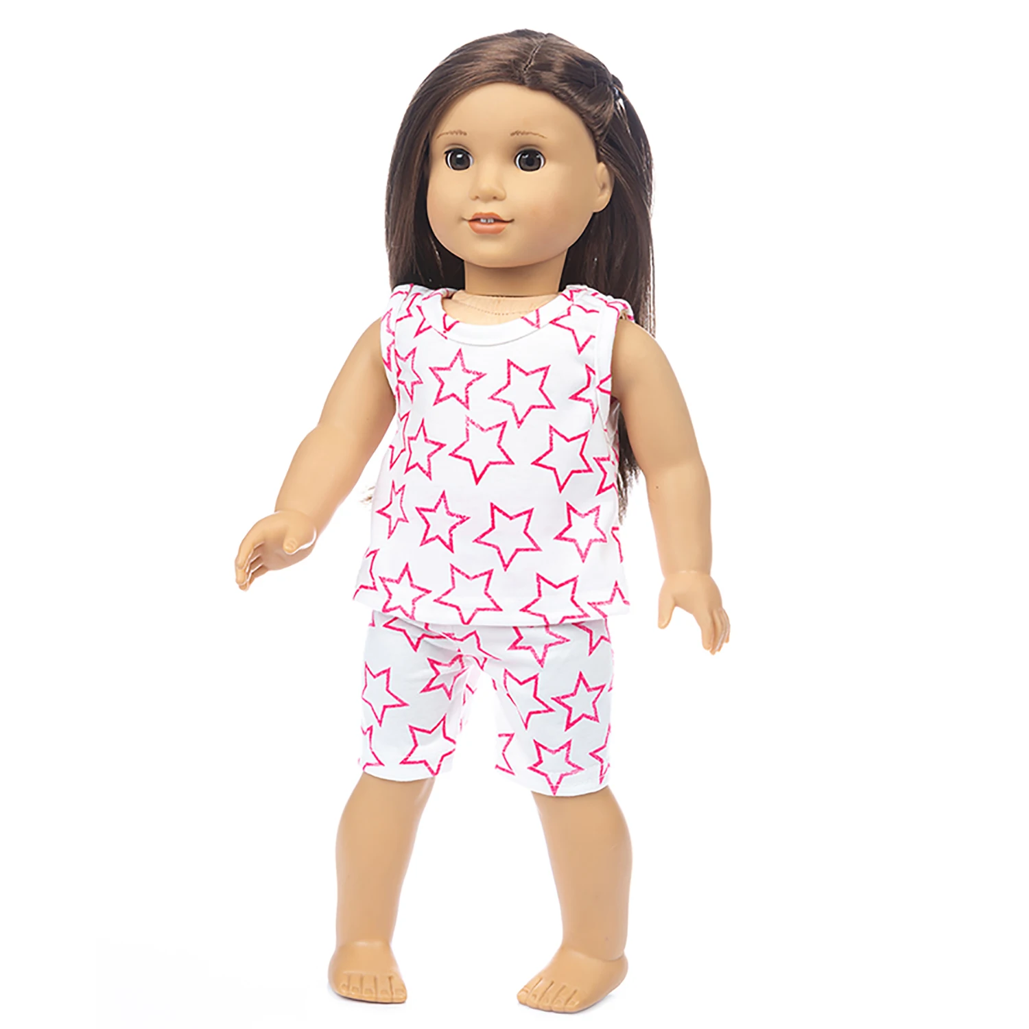 

Baby Doll Clothes Born Fit 18 inch 43cm Red Star Five-pointed Star Leaf Home Shorts Clothes Accessories