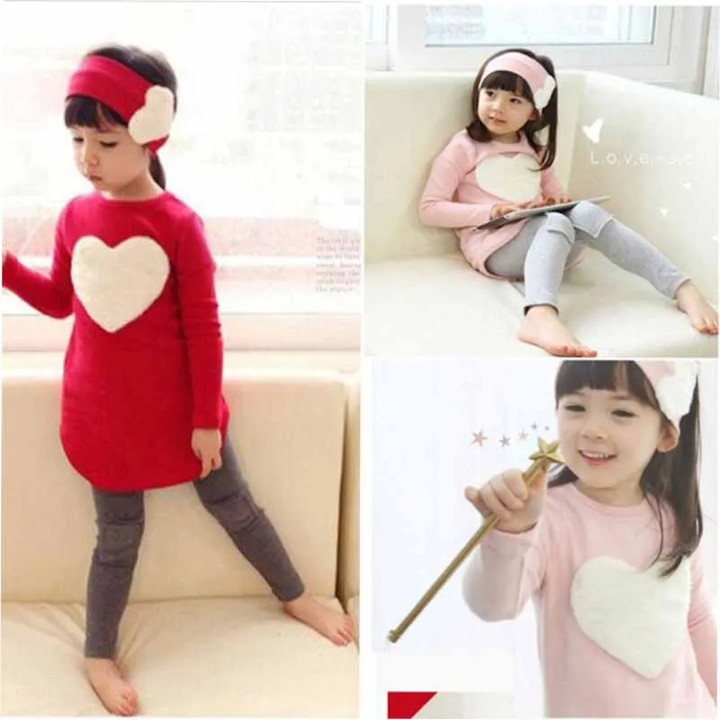 

Toddler Baby Girls Spring Autumn Clothes Sets Lovely Causal Long Sleeve Pink Sweatshirts Tops Pant Headband 3Pcs SIZE 100-140