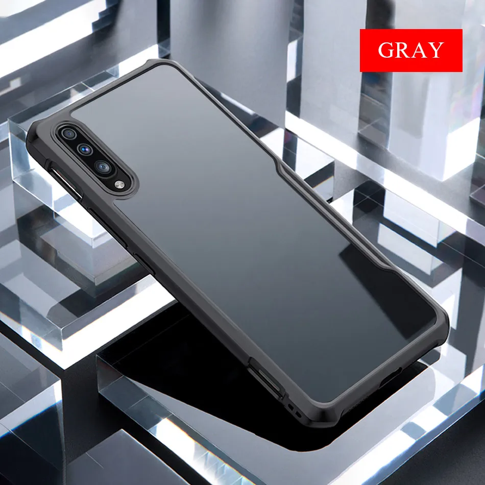 Grey Роскошный бронированный противоударный мягкий бампер чехол для samsung Galaxy A10 A20E A30 A40 A50 A70 M10 M20 M30 силиконовый защитный чехол для телефона чехол - Цвет: Grey