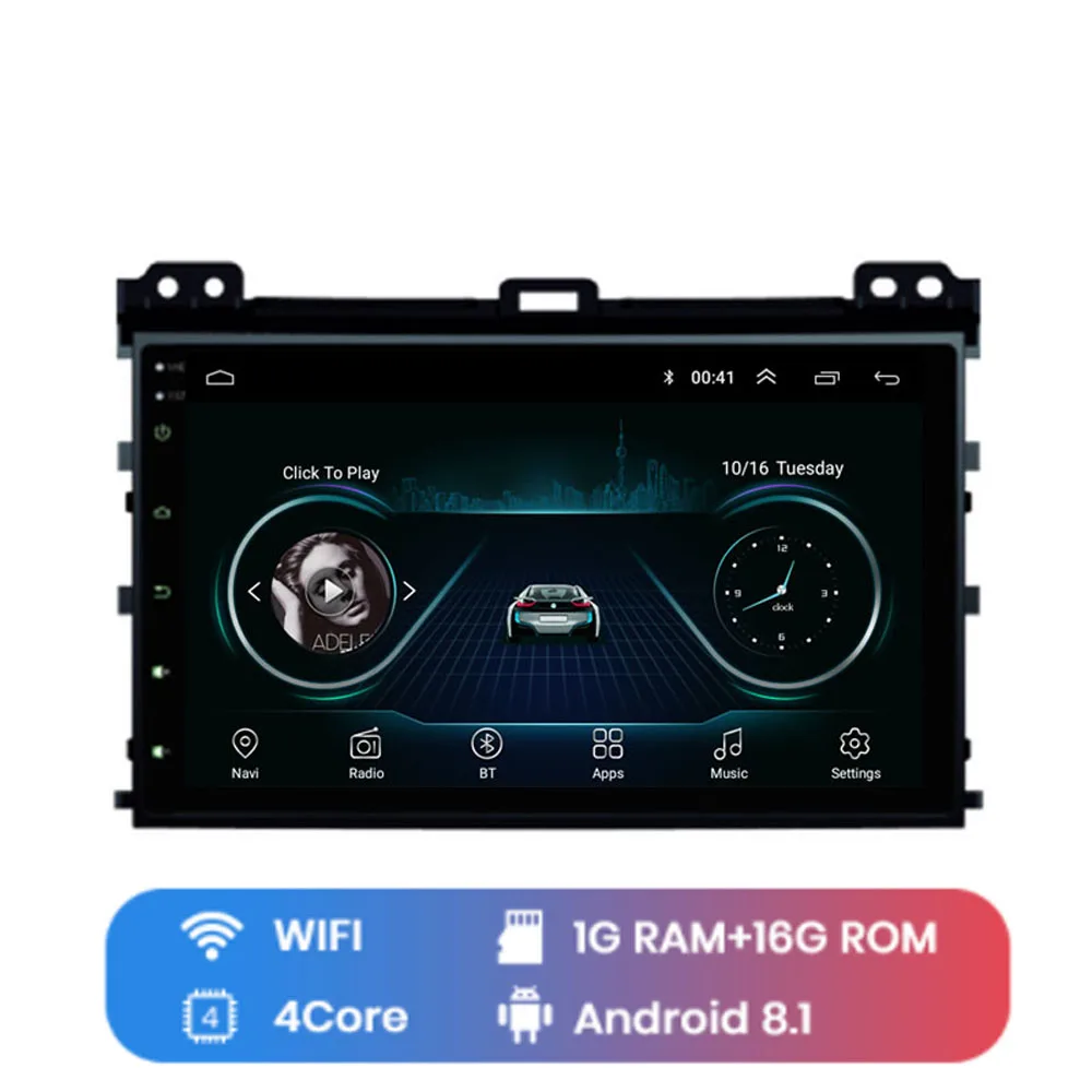 4G LTE Android 8,1 подходит для TOYOTA PRADO Land Cruiser 120 2003-2010 Мультимедиа стерео автомобильный dvd-плеер навигация gps радио - Цвет: WIFI (1G 16G)