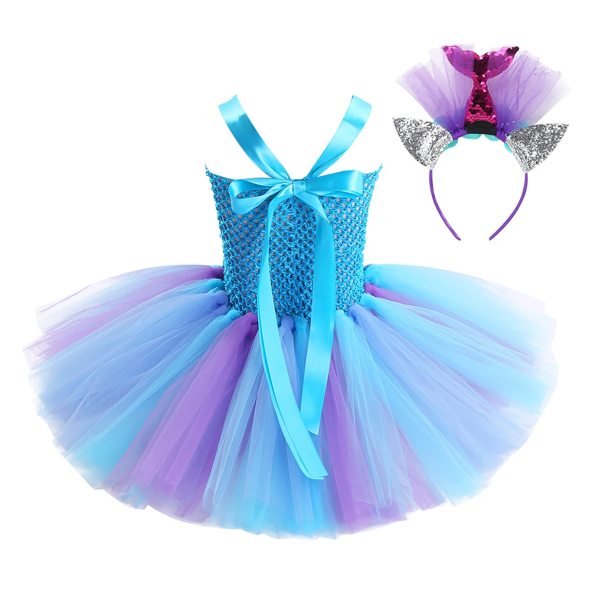 Vestido de sirena para ni&ntilde;a, traje de princesa para fiesta de cumplea&ntilde;os, Halloween y Navidad, traje de sirena para ni&ntilde;o de 2 a 12 a&ntilde;os-2