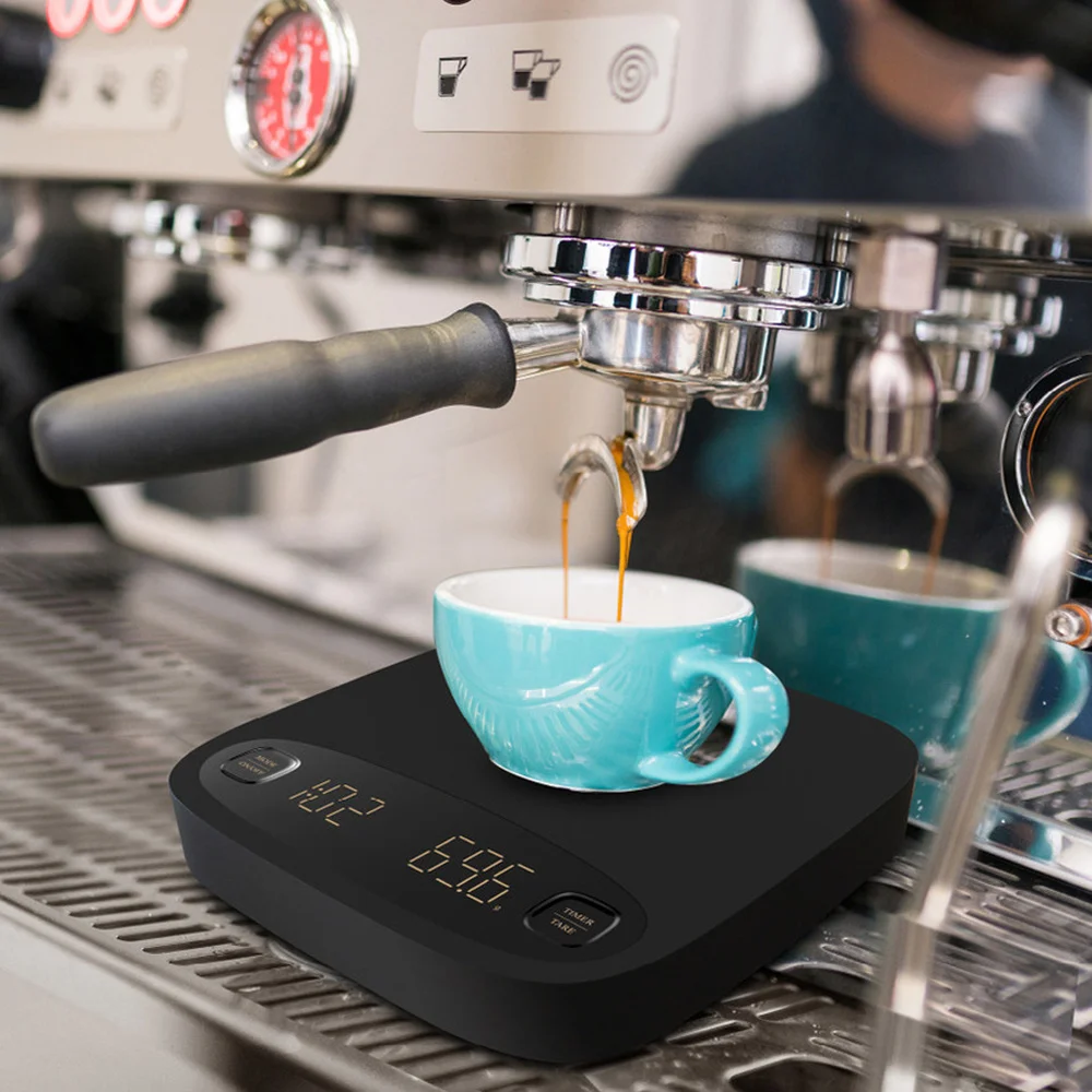 

Electric Coffee Scale With Timer LED Digital Drip Espresso Smart Auto Reset Kitchen Scales 2kg/0.1g Precision Measuring For Food