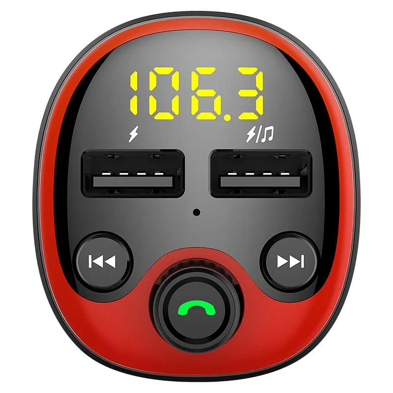 BT21 Car FM Transmitter Bluetooth MP3 Player Stereo AUX Dual USB Quick Charge Handsfree Calling TF Card U Disk Radio Modulator | Автомобили