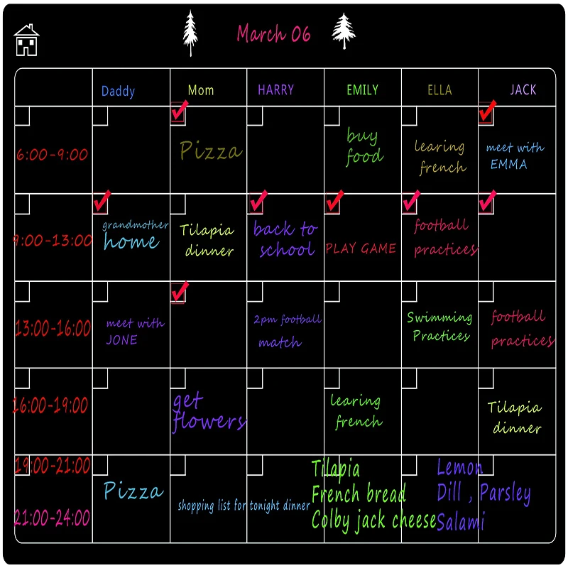 

0.5mm Daily Weekly Monthly Dry Erase Thickened Magnetic Calendar for Refrigerator Or Personal Office Home