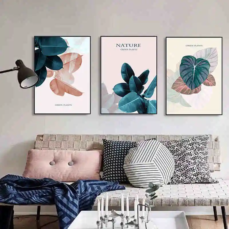 

Домашний декор, Северный Европейский стиль, розовый лист лотоса, HD искусство, креативная подвесная живопись, постер на стену для дома, Карти...