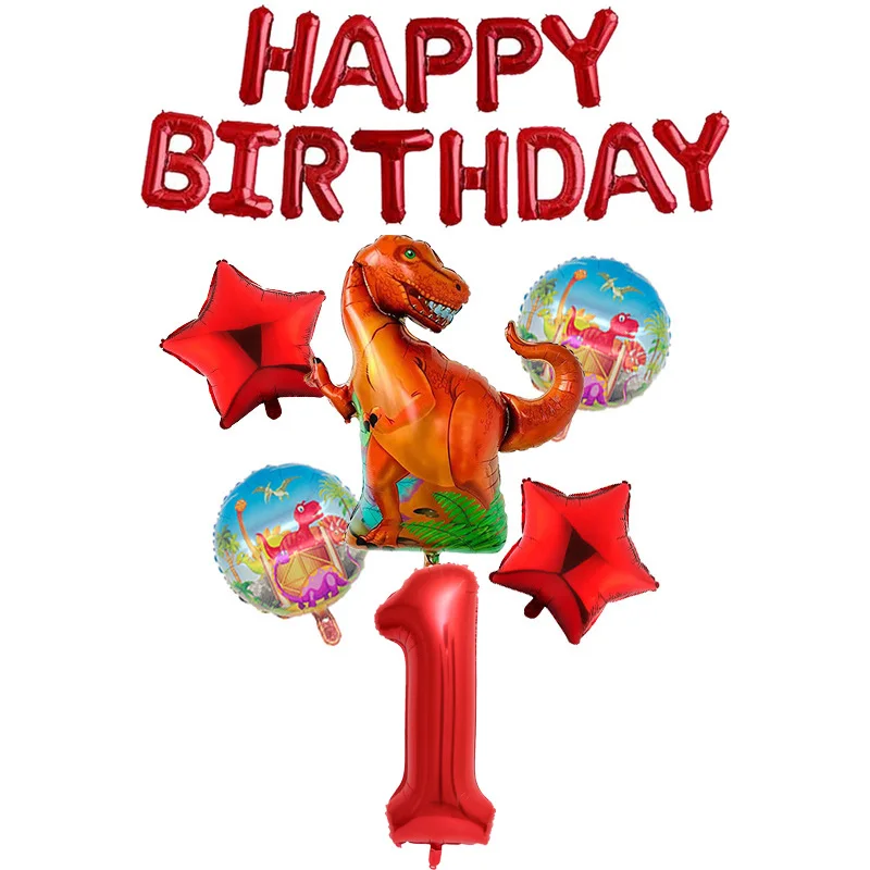 19 шт./лот динозавр гелий номер воздушный шар вечерние сафари украшения неоновые
