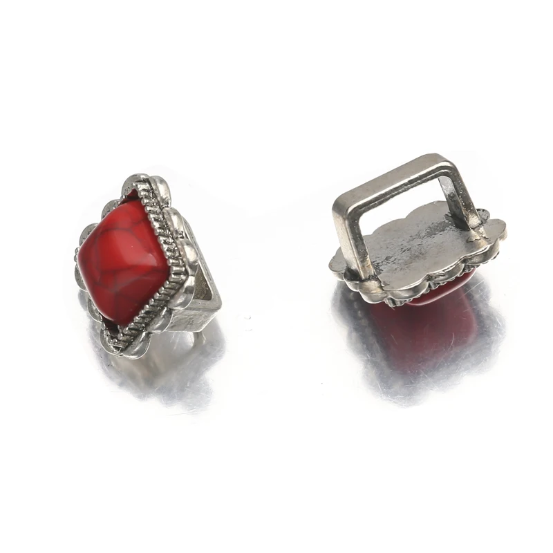 5 шт./лот тибетские серебряные квадратные акриловые бирюзовые разделители для