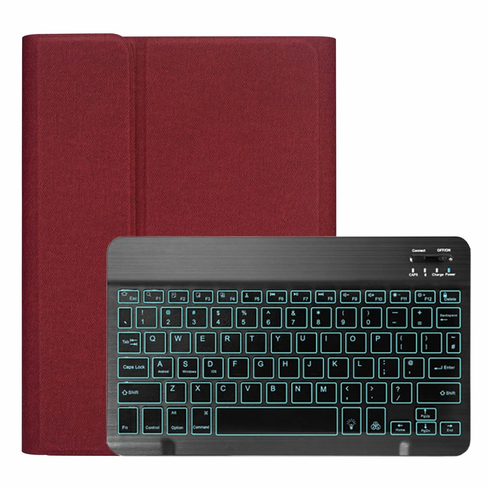 Red with Black Чехол-клавиатура с подсветкой для iPad 10,2, чехол-клавиатура с карандашом для Apple iPad 7-го поколения A2197 A2200 A2198 A2232, чехол - Цвет: Red with Black