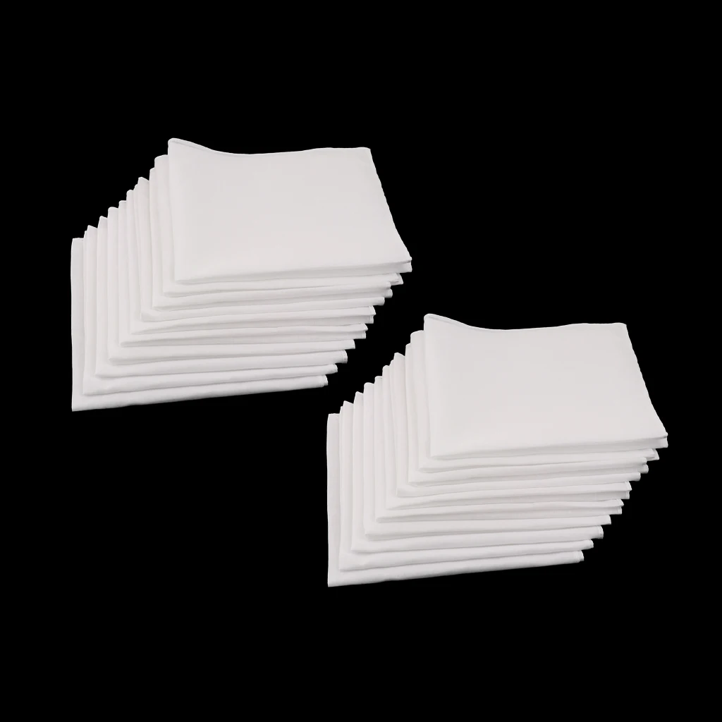20 шт. белые пустые носовые платки 100% хлопок квадратный мягкий и моющийся Hanky
